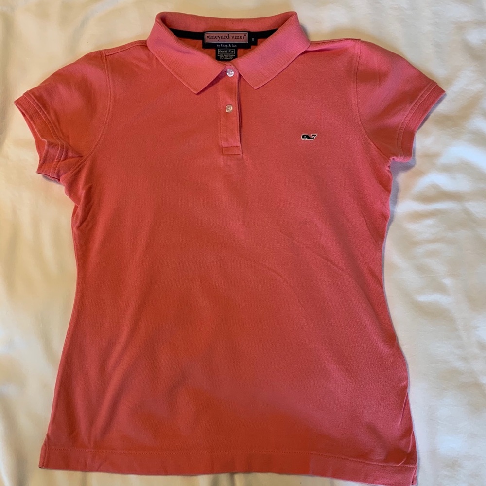 Vineyard Vines coral polo sz Small